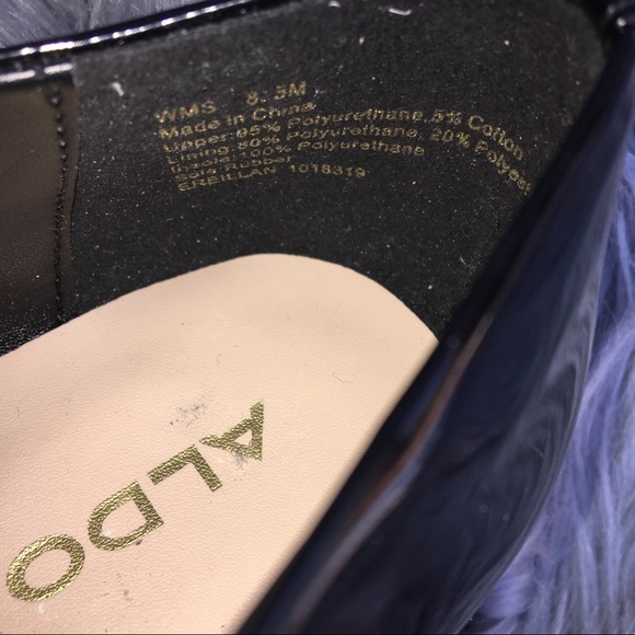 Aldo Black Shiny Platform Sneakers - Picture 5 of 5